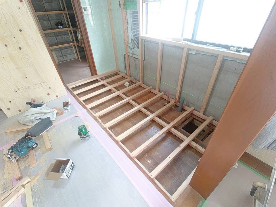 リフォーム現場の施工途中の様子 岡山