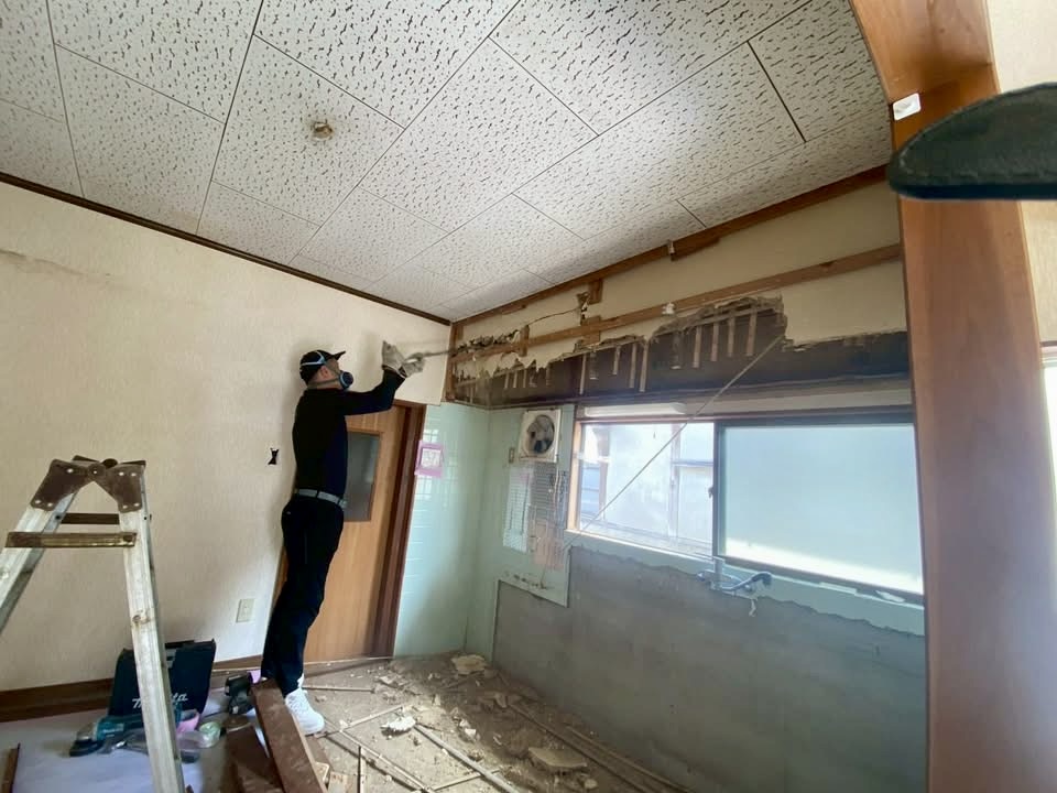 リフォーム現場のこまい解体途中の様子 岡山