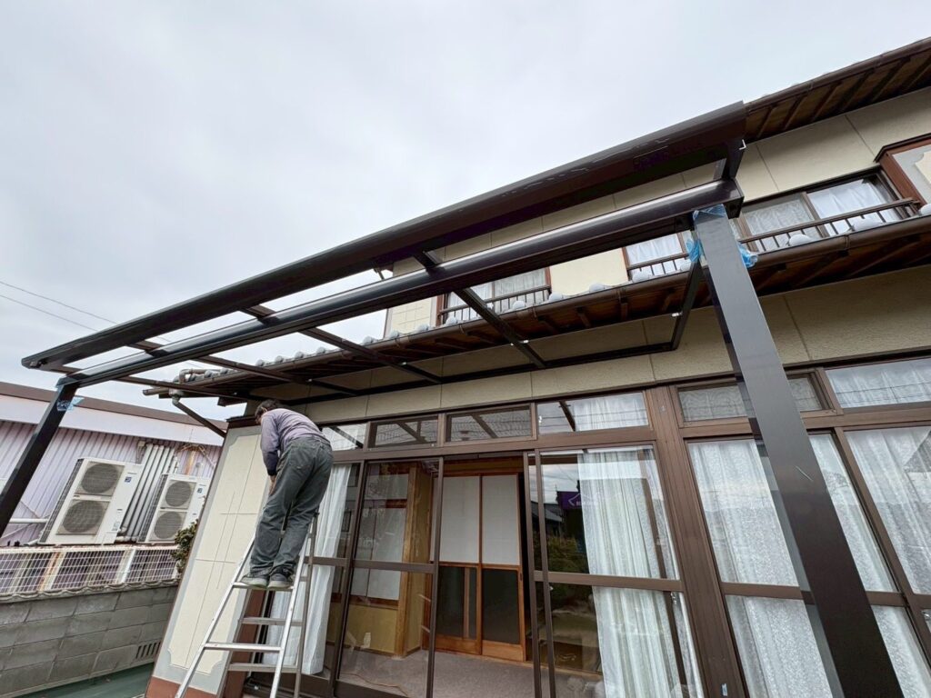 岡山県玉野市の外構工事 ウッドデッキ設置前の庭の様子