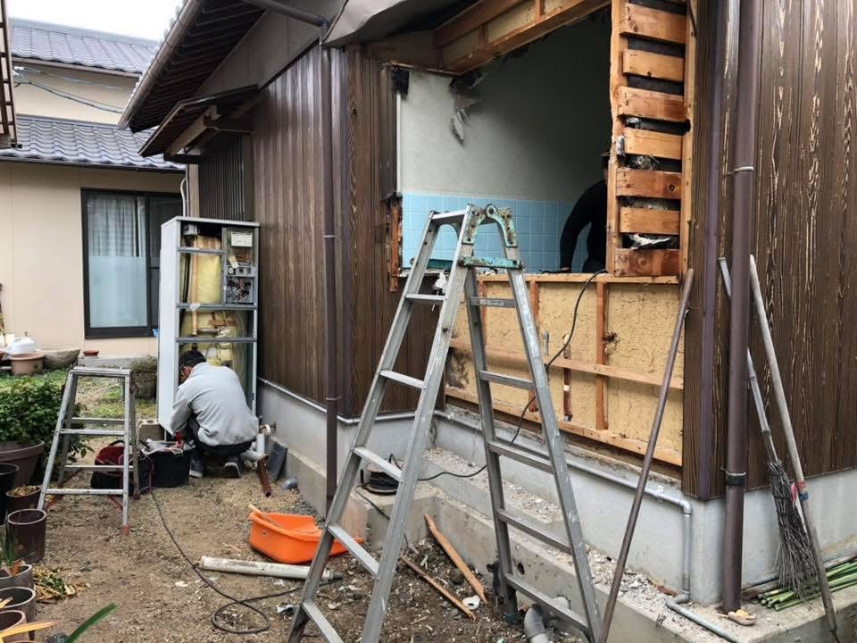 タイル浴室 解体工事 木舞壁 撤去