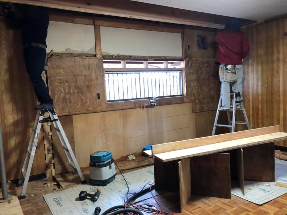 岡山市南区 下地造作 工事中の様子